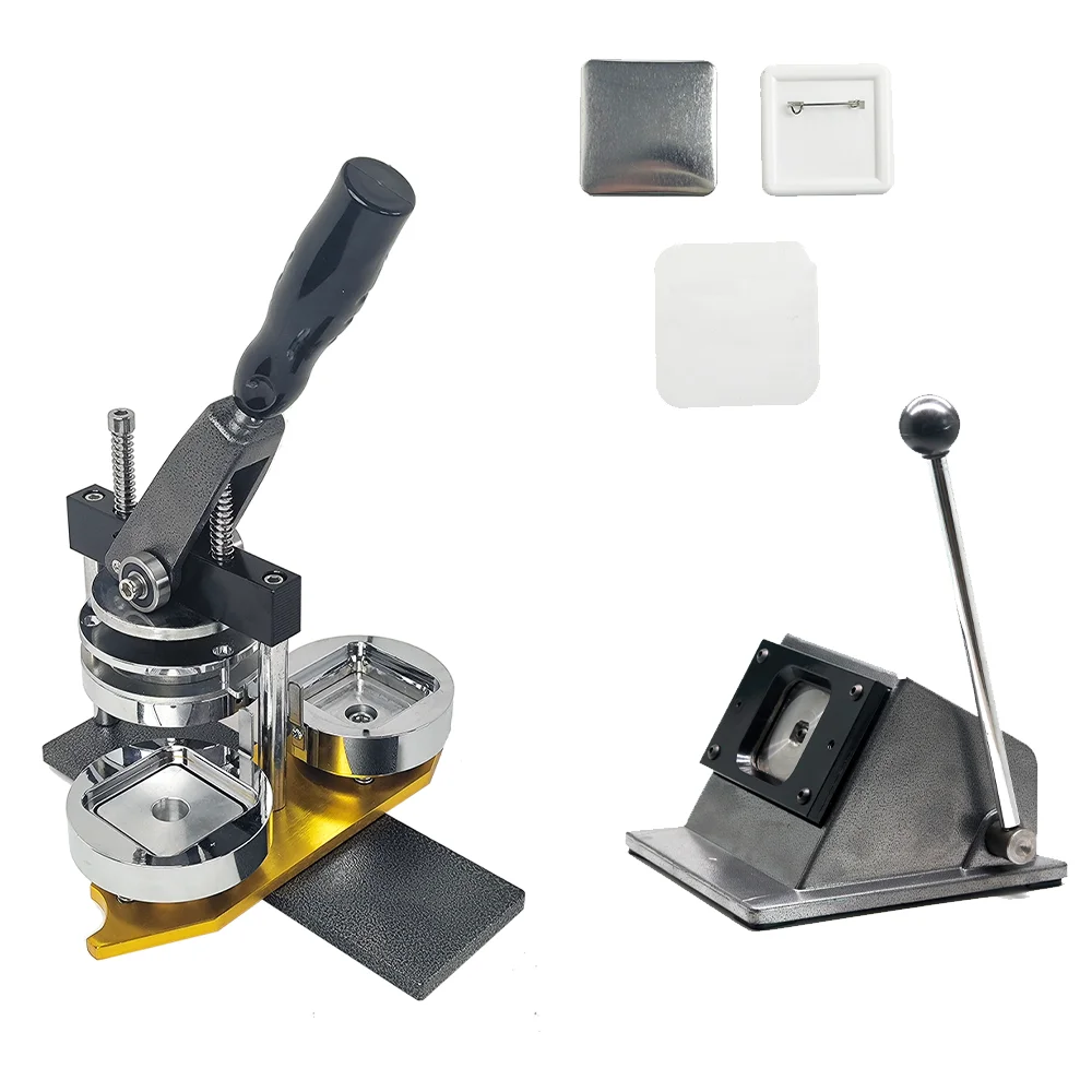 DOYFAY Machine à Badges Carrés 50 Mm + 100 Kits Complets – Presse Boutons DIY Personnalisés