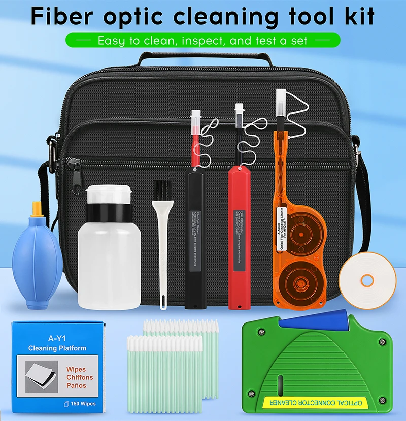 COMPTYCO <a class='inkey' style='color:blue' href='https://www.comptyco88.com/fiber-tool-kit' target='_blank'>Fiber Tool Kit</a> 12pcs One Click 1.25/2.5mm SC FC ST LC MPO Cleaning Pen/Box Fiber Cleaning Tool Set Fiber Optic Cleaner details