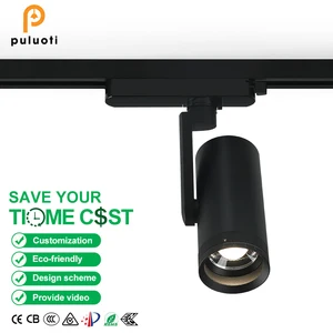 PULUOTI 220V 25W LED Track Light System 2-wire ultra Slim Surface Mounted Indoor Modern Spotlight Design for Shop Store Lights