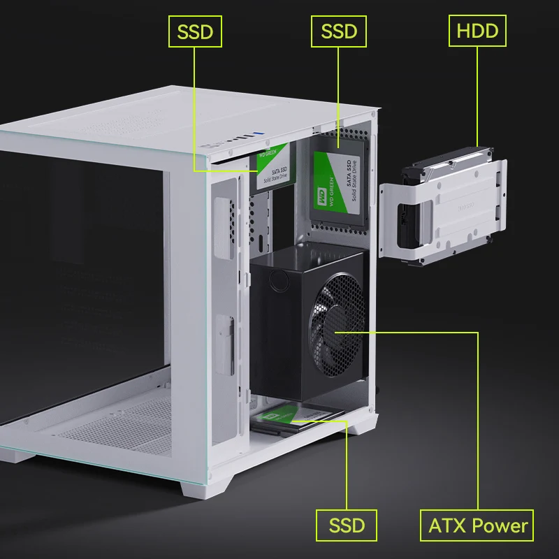 SNOWMAN CS049 Gabinete Gamer Branco Mid-Tower para PC com Vidro