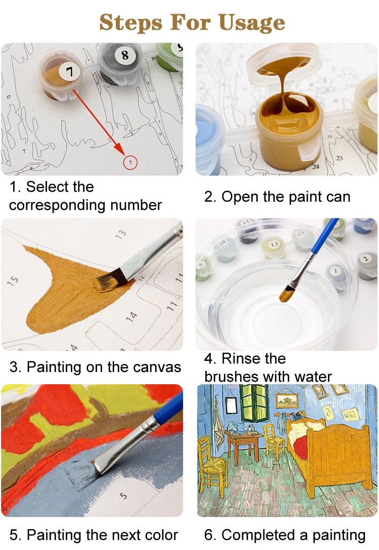 New Cartoon Picture Paint By Numbers The Running Railway Train Diy