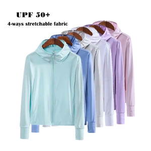 Unisex High Quality UPF 50+ Sport Jacket Custom Logo 4 Way Stretch Running Top with Stand Collar Thin Coat Processing