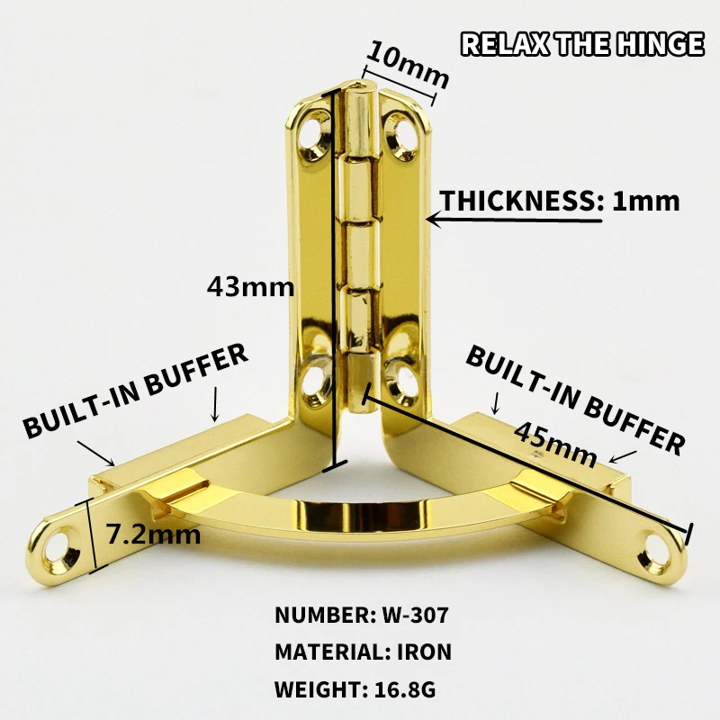 Spring Hinges for Jewelry Box Hinges Hardware Accessories Jewelry Box Fitting Supports Quadrant Hinges