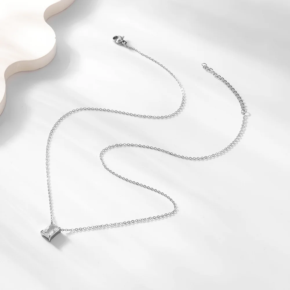 Gold Plated Zircon Necklace - Anti Tarnish Jewelry