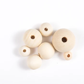 10mm 12mm 14mm 16mm 18mm 20mm 20 mm 25mm 30mm Wooden Balls Natural Lotus Unfinished Bulk Round Wood Beads