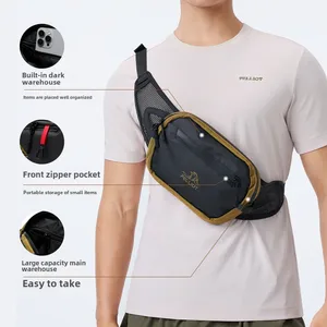Pelliot Sports Waist Bag for Men Women Large Capacity Crossbody Shoulder Bag Water-Resistant Zipper Made Durable Polyester for