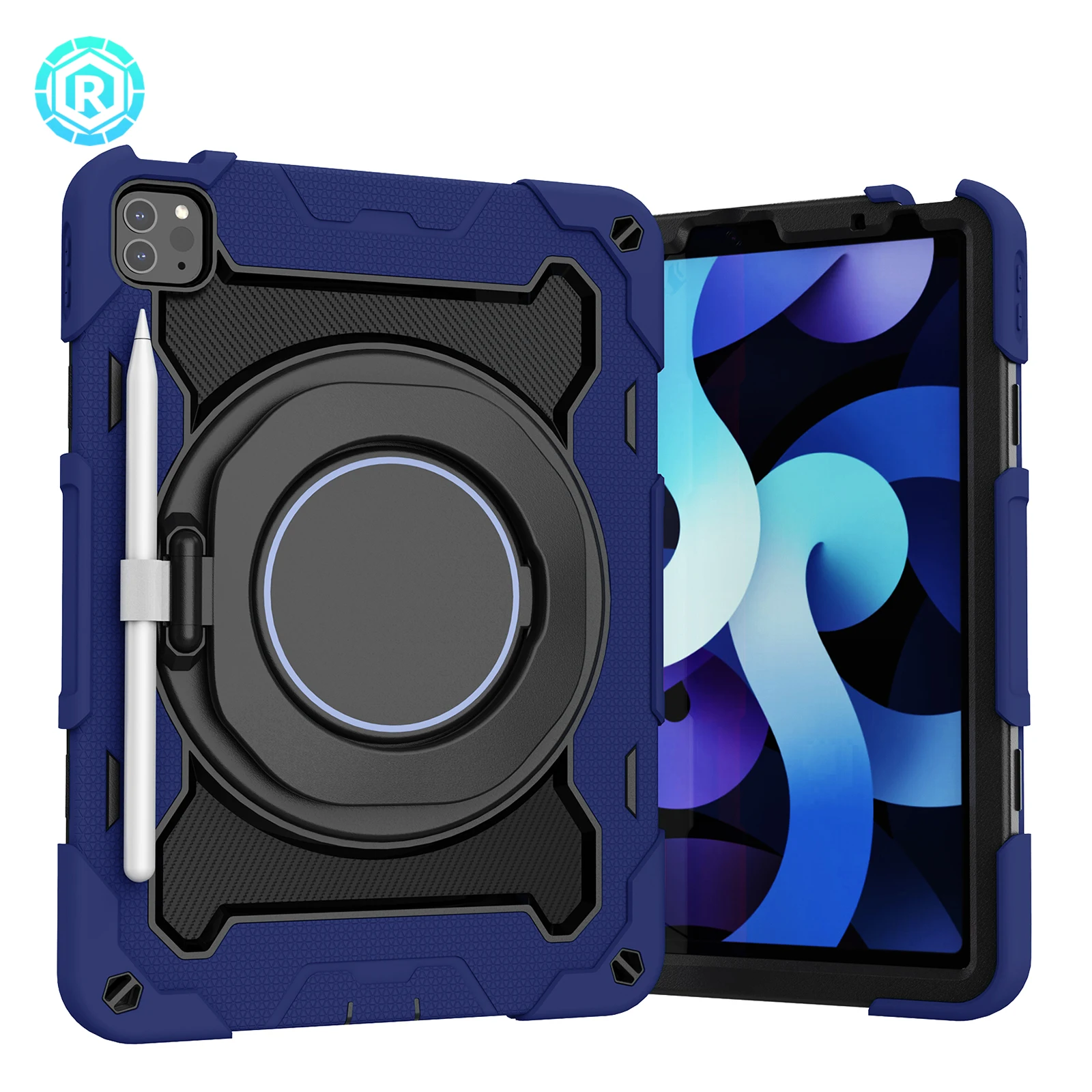 2021 ROISKIN New Design Armor Tablet Case With Pen Holder Kickstand And Shoulder Straps Mixed Color For iPad Pro 11 2021