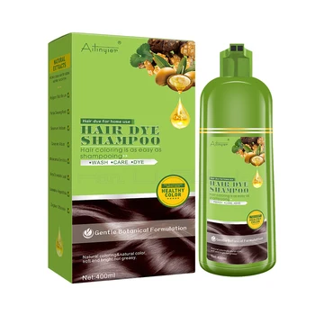 400 ml Guangdong Factory OEM High Quality Professional Home-use Hair Dye Shampoo 100% Coverage White Hair with Plant Ingredients