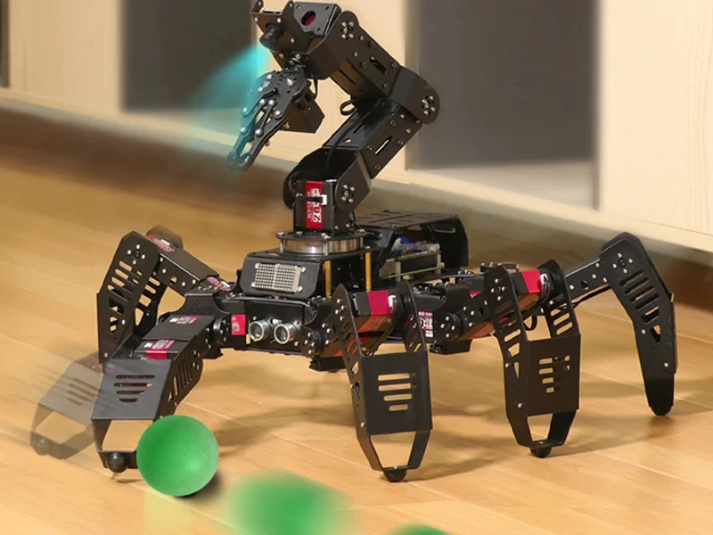 SpiderPi Pro Hexapod Robot Smart Robot with AI Robotic Arm Powered by Board for Raspberry Pi 4B 4GB