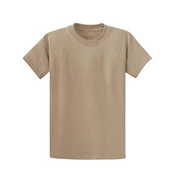 100% Cotton Coyote Brown Military Solid Color Short Sleeve T-shirt ...