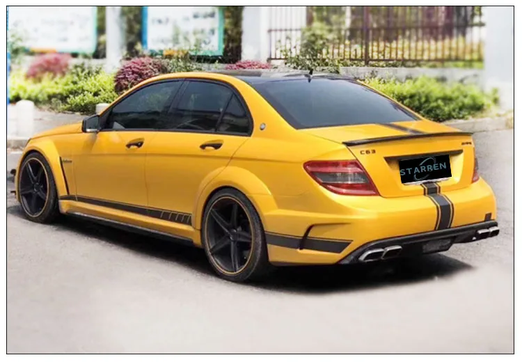 2008-2013 C-Class W204 C63 AMG  Upgrade  Wide  Front and Rear Bumpers Side Skirts Hood Fender  Wide Body Kit for Mercedes-Benz