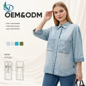 2026 New Casual Women's Retro Style Jacket with Loose Washed Denim Fabric and Lapel Button Decoration
