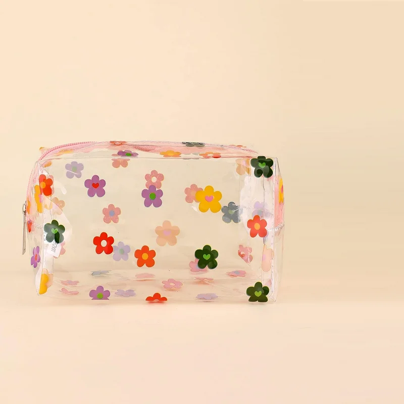 clear patterned makeup bolsa