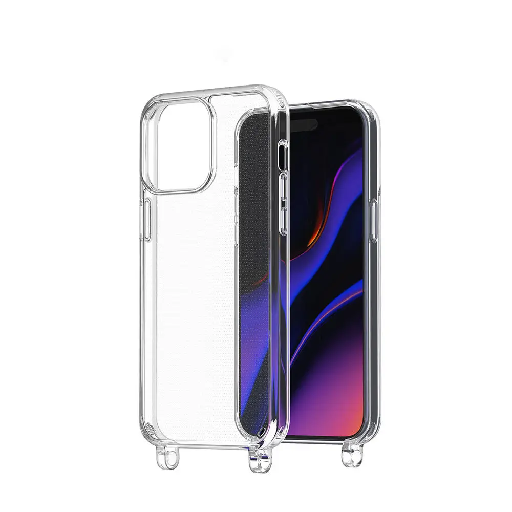 Прозрачный наплечный чехол для мобильного телефона для iPhone 13 14 15 и iPhone 17 Air с прозрачной наплечной застежкой, отверстия для ремней