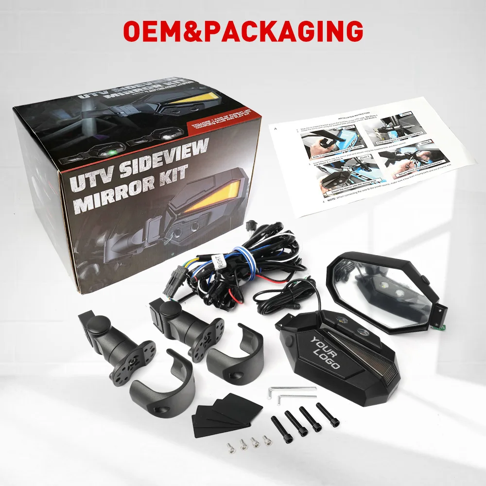 Polaris Rzr 1000 Sxs Canam X3 Commander Best Led Lighted Side View Mirror With Turning Lights