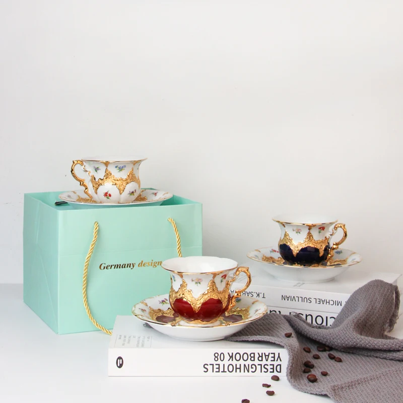 Luxurious and Exquisite Ceramic Coffee Cup Set, Tea Cup and Saucer