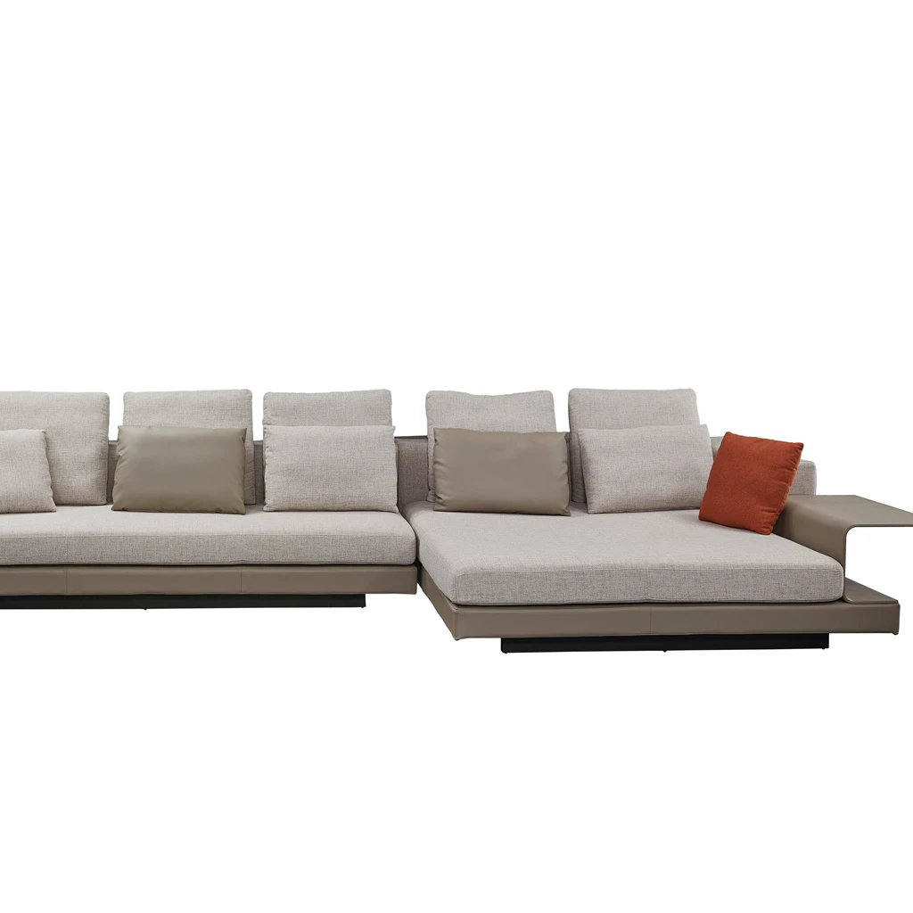 High Quality Modular U-Shaped Double Divan Fabric Sofa Set for Living Room Apartment or Hotel with Metal Material Desk Sofa