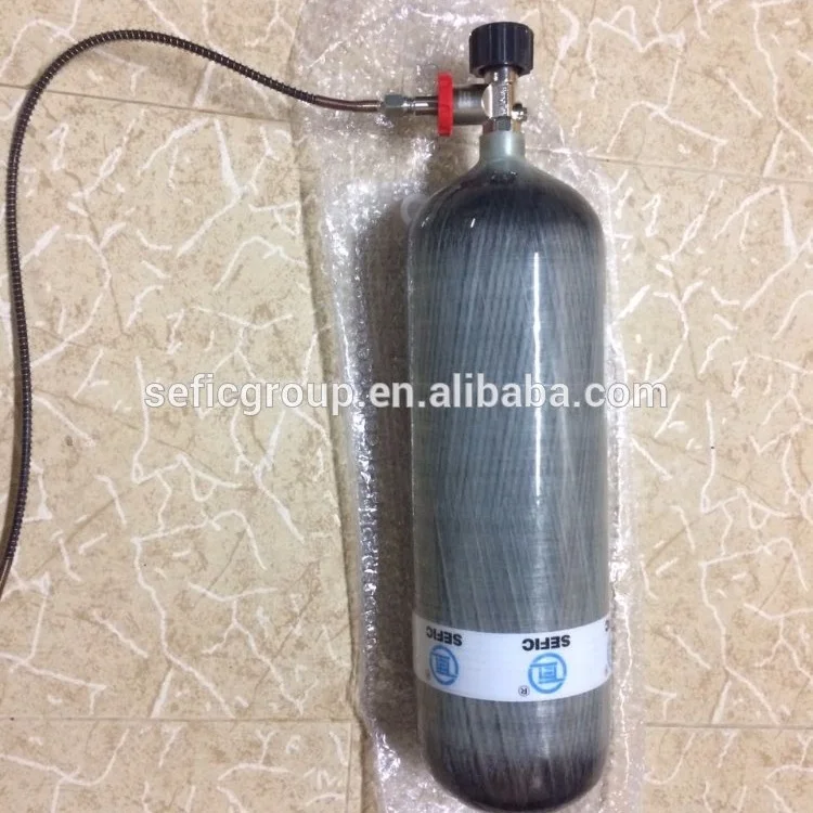 Composite Cylinder Tank Oxygen Respirator with Valve 3litre 6.8litre 9litre High Pressure Carbon Fiber Carbon Fiber/ Aluminum