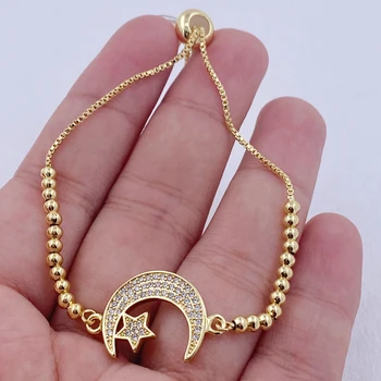 New Trendy Canonical Moon And Star Women Simple Bracelet