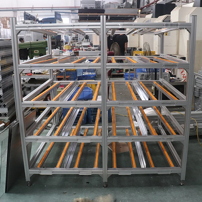 LANGLE Hight Quality Placon Sliding Roller Track Flow Rail Industrial Steel Roller Placon 4000mm for Pipe Rack System