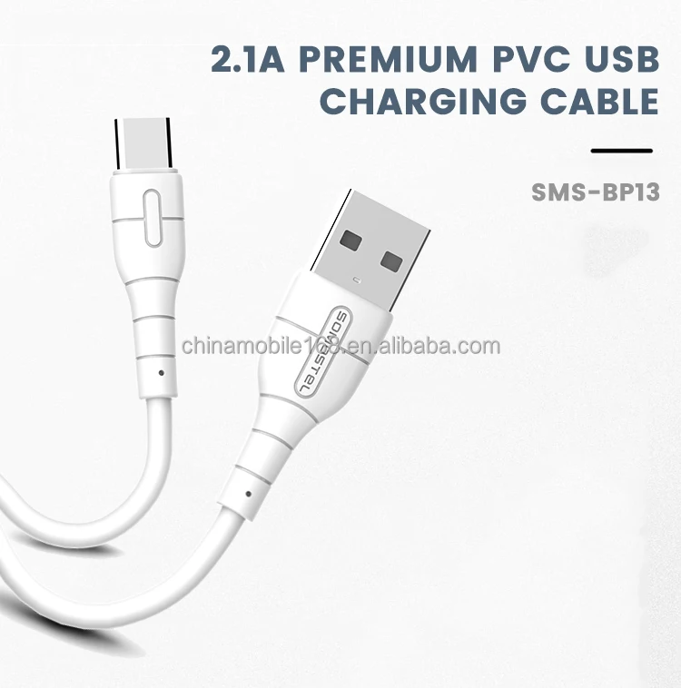 Somostel Premium Customized 1 Meter Pvc Charging Data Cable 2 1a Usb To Micro Type C For Iphone