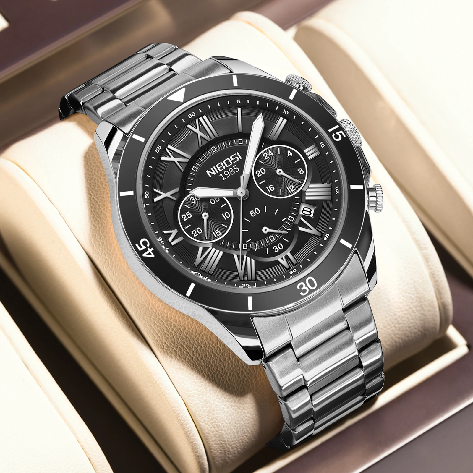NIBOSI 2652 Men's Watch - Fashionable Auto Date Chronograph