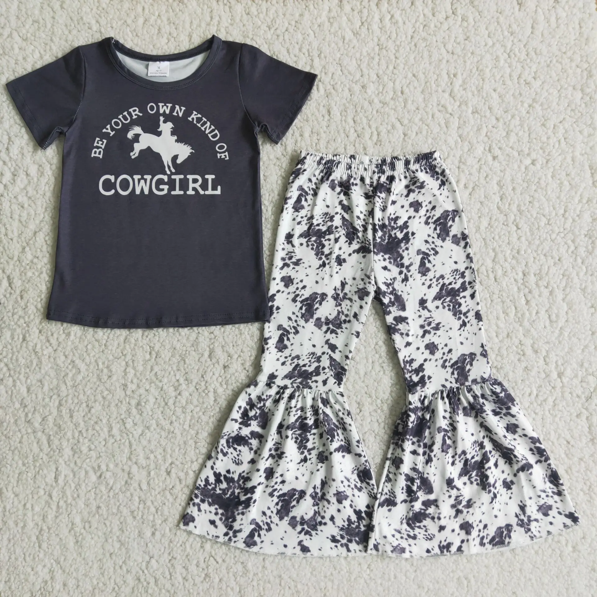 Camiseta De Vaquera Negra Que Combina Con Pantalones De Campana Para  Niños,Conjuntos De Ropa Para Adolescentes,2021 - Buy Las Niñas Adolescentes  Ropa,Conjuntos De Ropa Para Niños,Niños Pantalones De Campana Inferior Ropa  Product