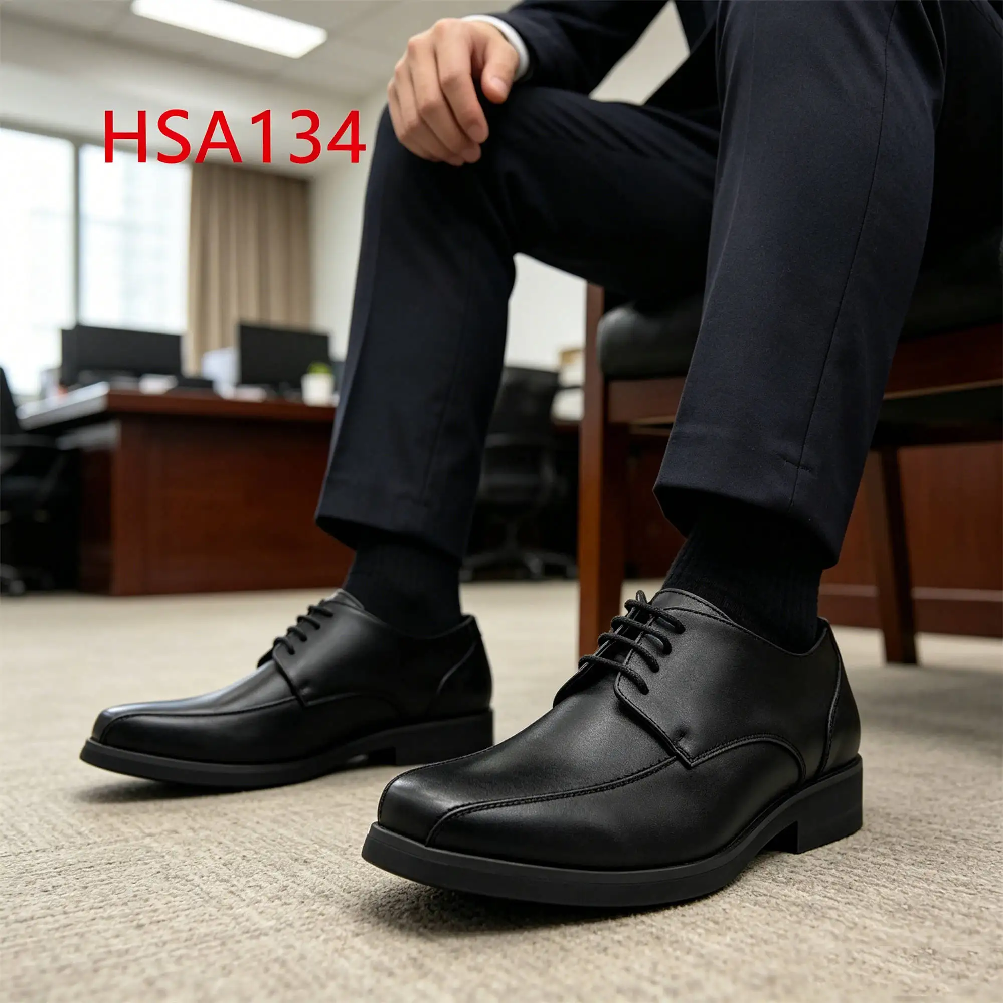 ZYF, Scarpe da uomo eleganti a punta quadrata molto popolari nei negozi 4S ciliani, scarpe da ufficio per uso professionale, look semplice ma raffinato, scarpe abbinabili al completo, HSA134