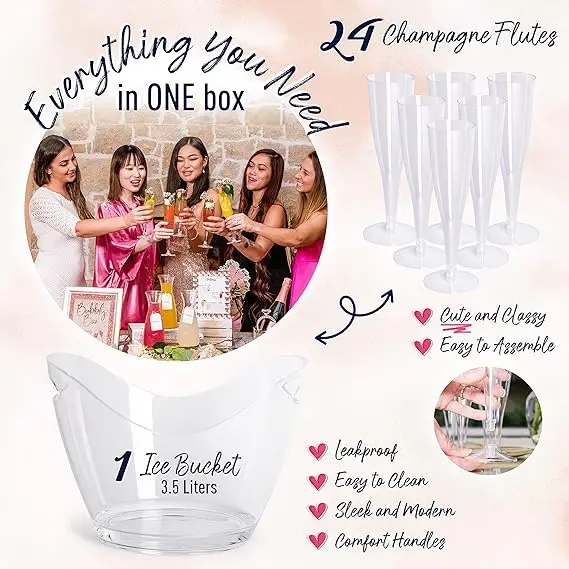 Ice Bucket Wine Bucket Clear Acrylic Plastic Tub Suitable For Drinks