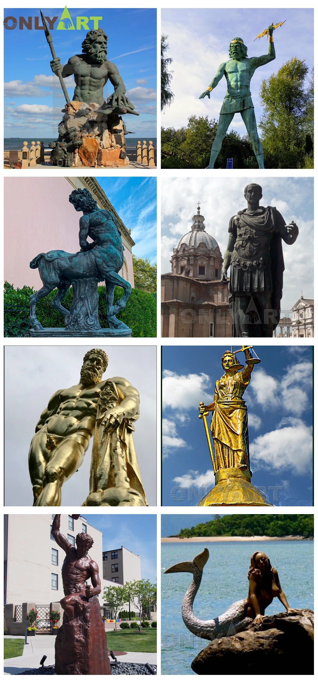 Directly Casting Bronze Ancient Greece Statue Of Zeus For Outdoor