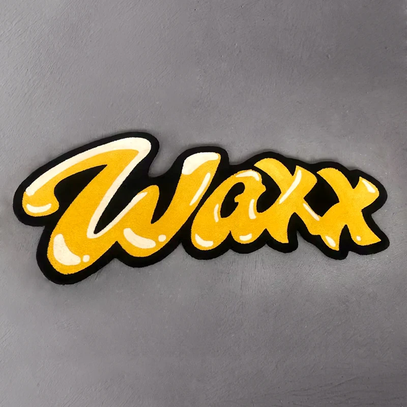 High Quality Custom Anime Tufted Gold and Black Bedroom Rugs Logo Luxury Carpet for Living Room