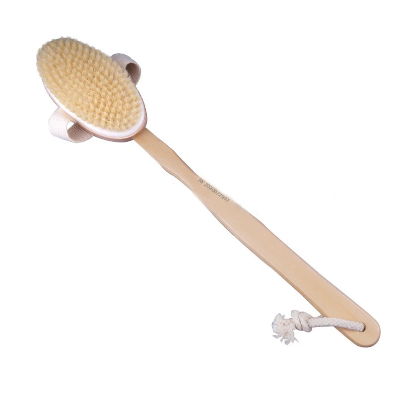 Dry Brushing Körperpeeling-Bürste – Mit Schwarzen Wildschweinborsten, Ergonomischem Griff