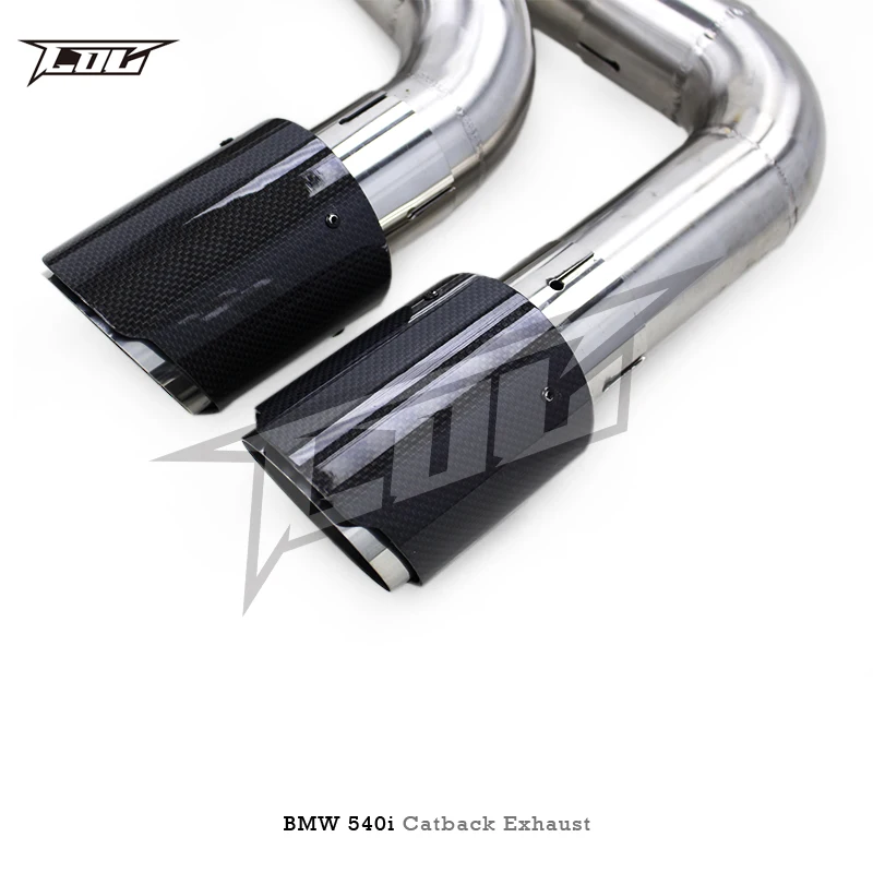 Factory Valvetronic Catback Exhaust for BMW 540/540i G30/G38 3.0T B58 2018-2024 Exhaust Pipe With Carbon Fiber Exhaust Tips