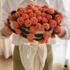 orange rose (off-white blanket)