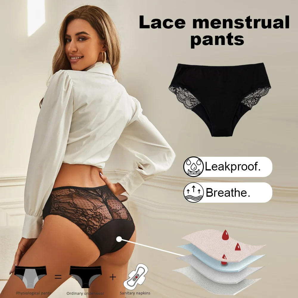 Mid-Rise Lace Period Brief back-coverage view