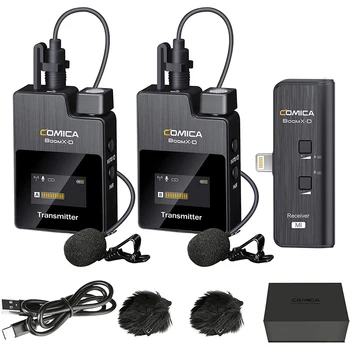 COMICA BoomX-D MI2(TX+TX+MI RX) 2.4G Digital Wireless Microphone Lavalier Lapel Microphone for Interview YouTube Recording