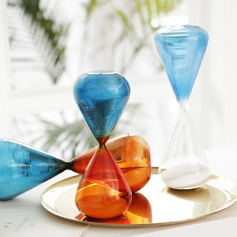 Nordic creative glass time timer ornaments student personality gift decoration