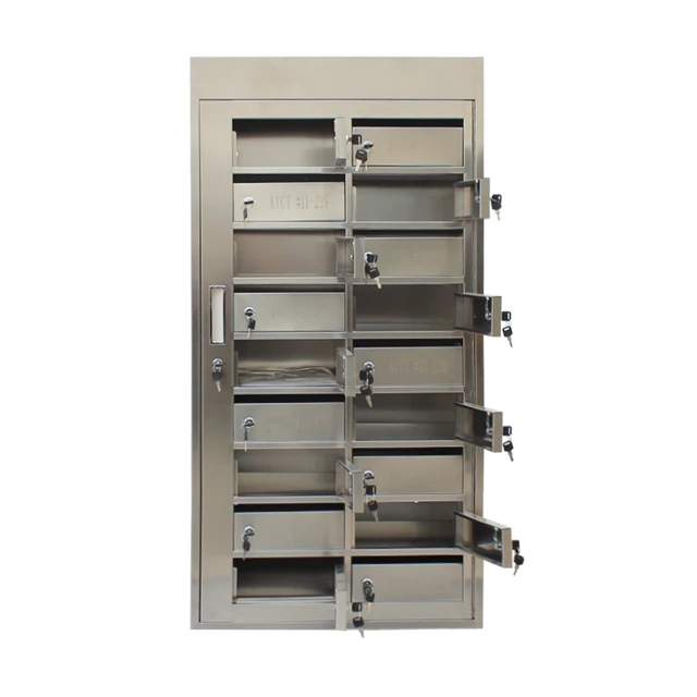 Современные открытые почтовые ящики спереди, настенные, для квартиры, офиса, 18 дверей, запираемые, предварительно собранные почтовые ящики из нержавеющей стали