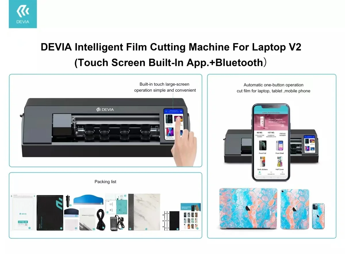 Devia Factory High Quality Black Hydrogel Decoupe Film Machine Sharp Cut TPU & PET Screen Protector for iPhone Compatible
