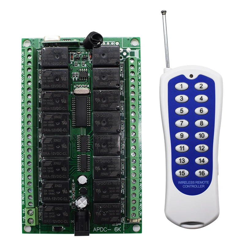2-CH 433M Industrial Wireless RF Relay Remote Switch Receiver Remote Control 