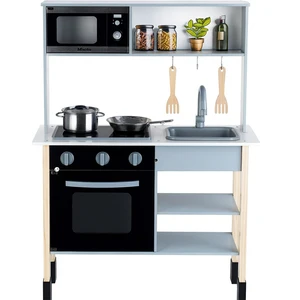 EDULAND Custom Interactive Wooden Play Kitchen Set Easy Build Simulation for Pretend Cooking Food Toys for Role Play