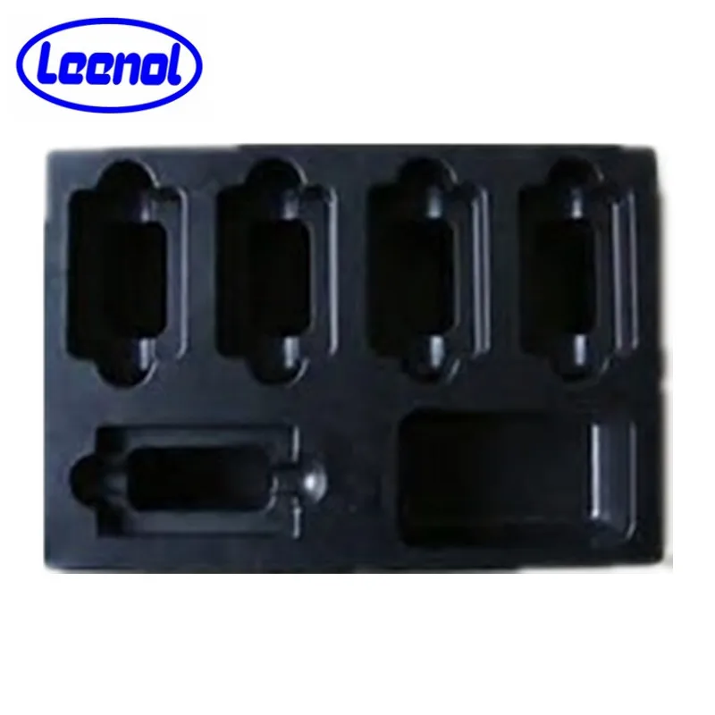 Leenol Antistatic Packaging Divided Blister Box Manufacturing Factory Black blister tray