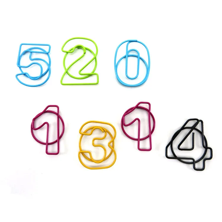 Colorful Number Shapes Clip Cheap Stationery Yes Shape Paper Clips