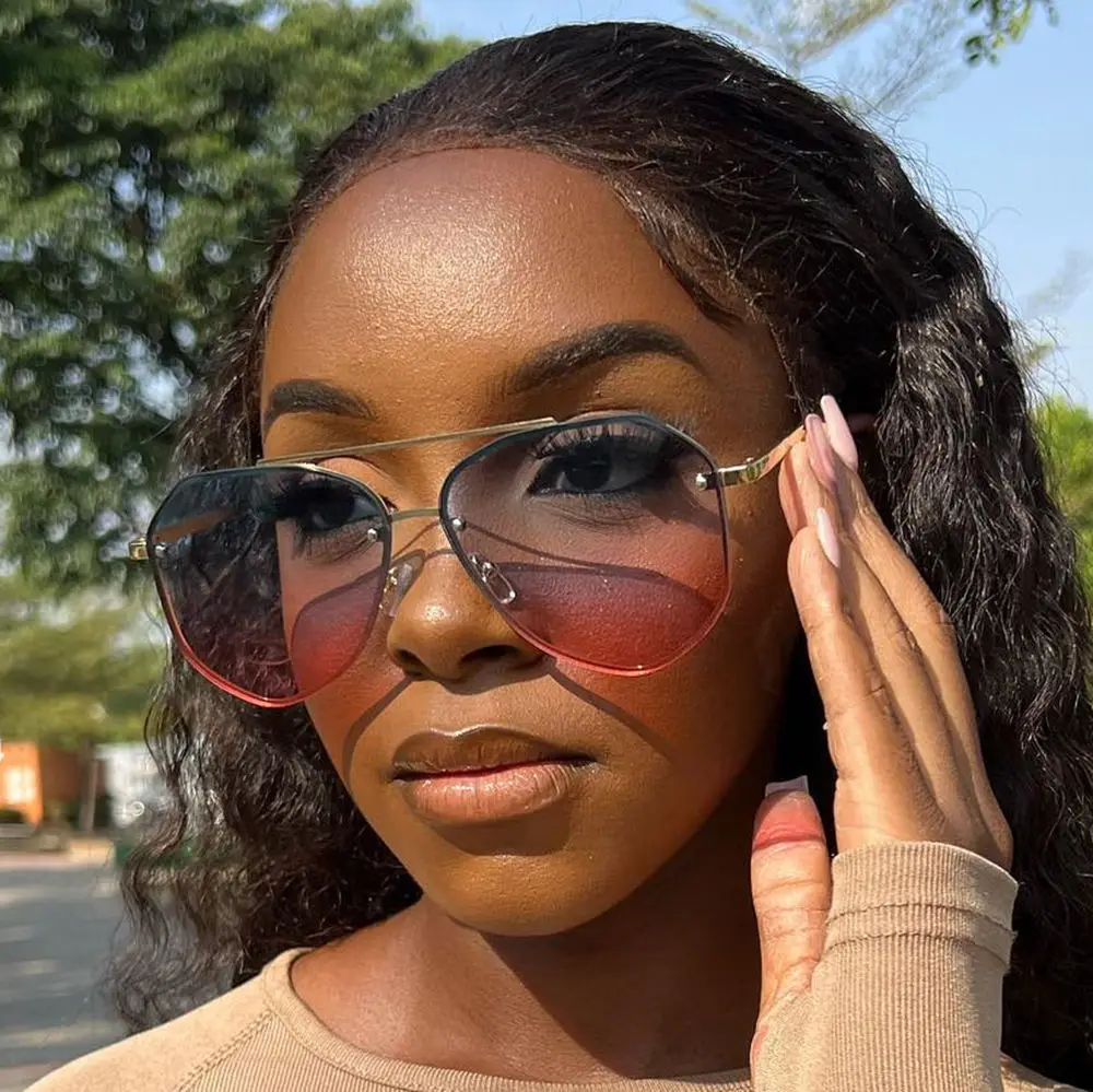 2024 Retro Pilot Oversized Metal Sunglasses