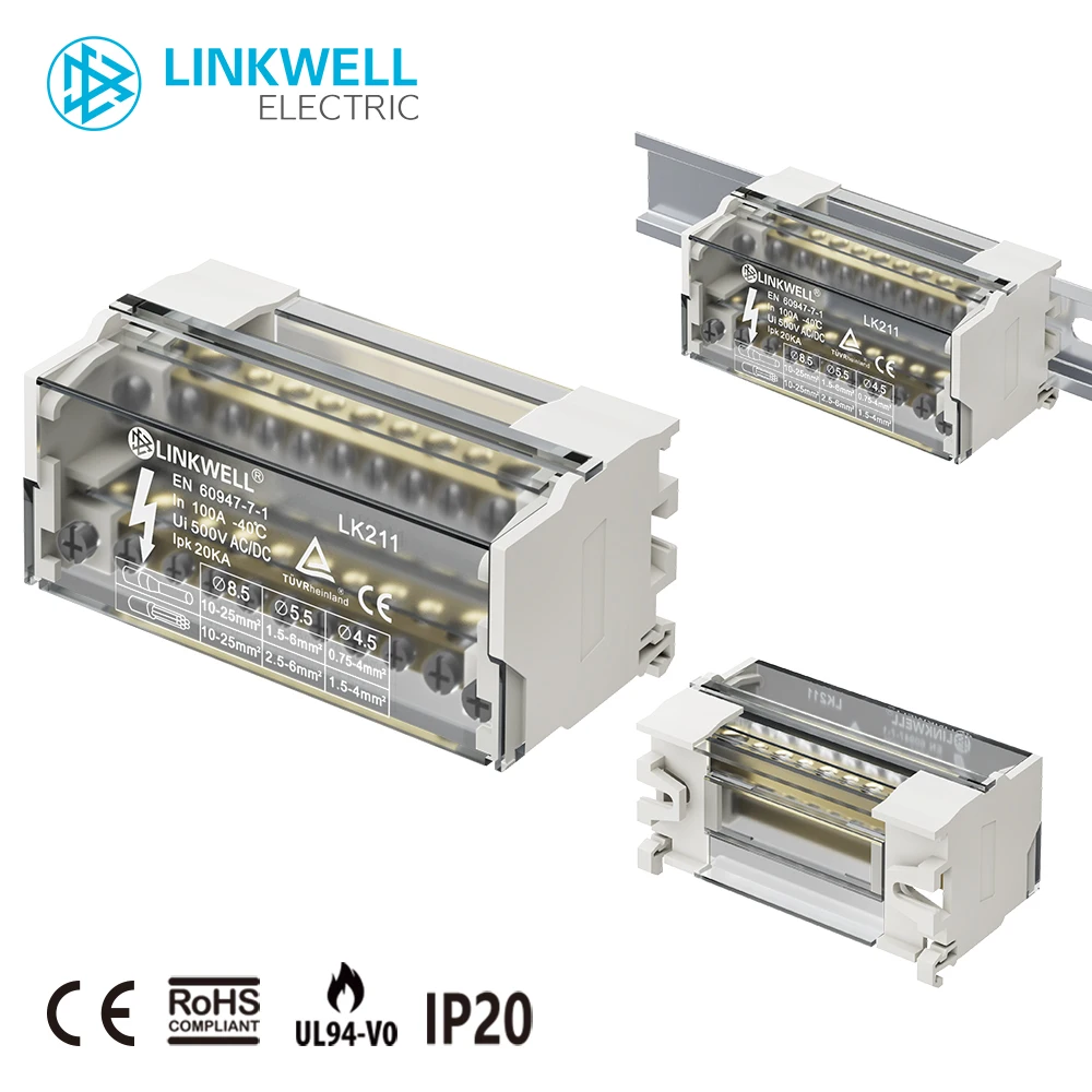 Linkwell LK415 Industrial DIN Rail Power Distribution Block