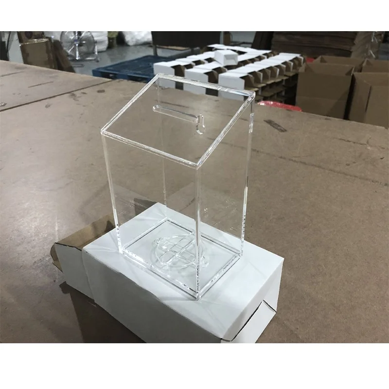 Clear Acrylic Coin Storage Box Wall Mount Money Box 160x100x70mm Buy