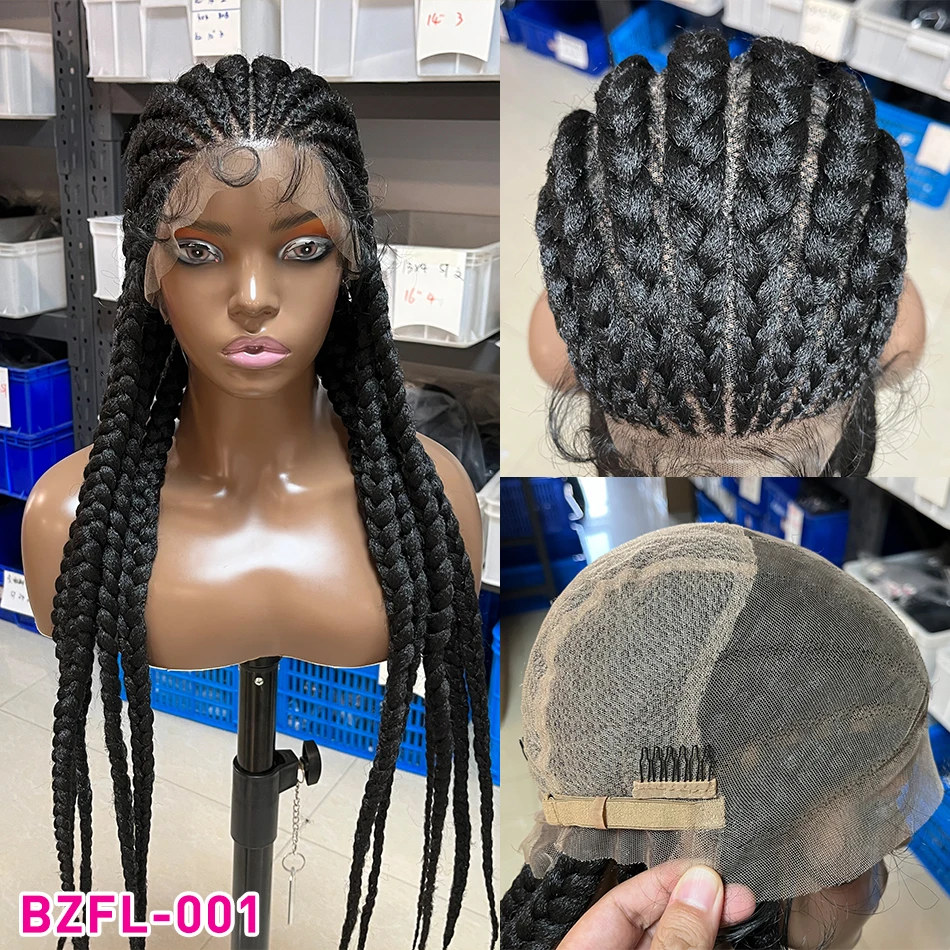 Glueless Braided Wigs Lace Front Wholesale Human Hair Hd 360 Synthetic Full Lace Braided Lace