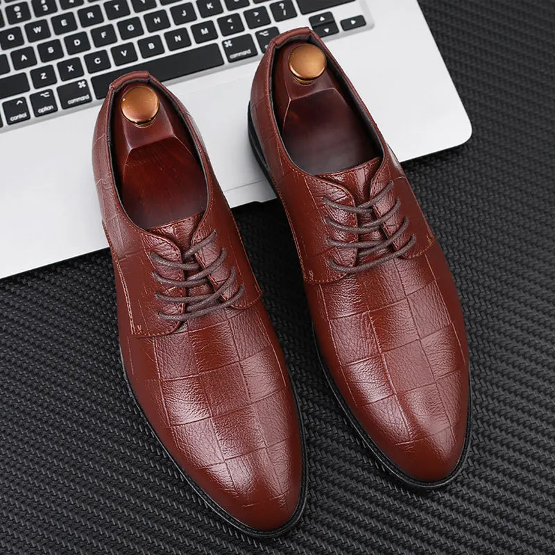 Good Quality Genuine Leather Casual Brown Formal Wedding Men's Dress Shoes Good Quality Genuine Leather Casual Brown Formal Wedding Men's Dress Shoes