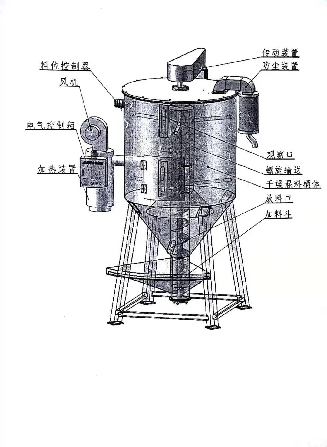 1000 кг 500 пластиковые гранулы вертикальный цветной бункер машина для