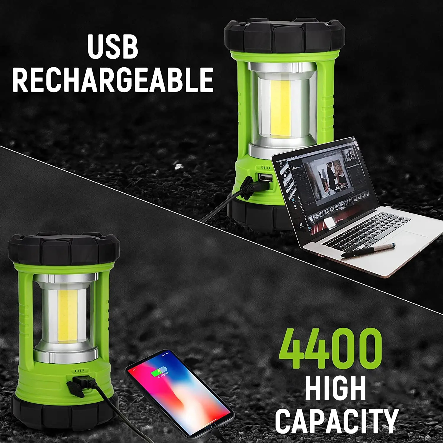 3000LM 5 Light Modes Portable Waterproof Rechargeable LED Camping Lantern Light Impact-Resistant Emergency Flashlight Lantern manufacture